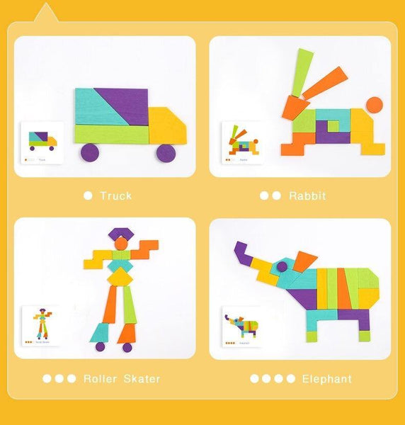 تحميل الصورة في عارض الصور ، Mideer Children's Board Game-Creative Wood Chip Puzzle - HN Bazar