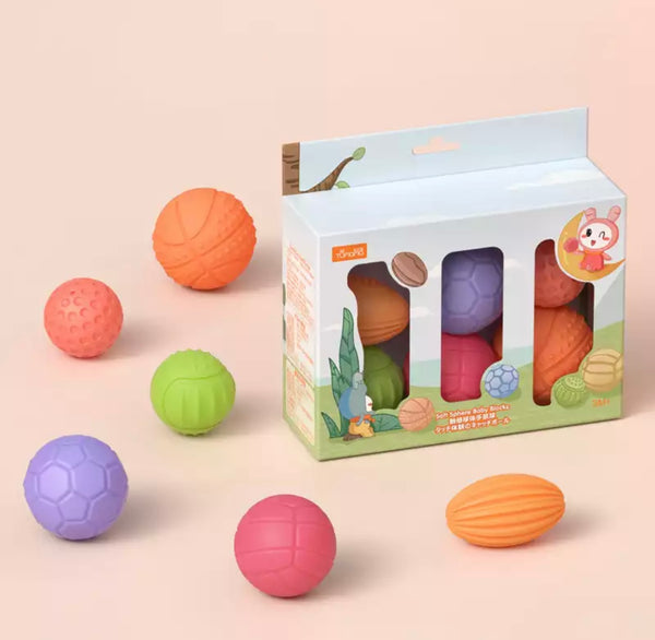 Load image into Gallery viewer, 6 PCS Baby Toys Rubber Textured Touch Ball