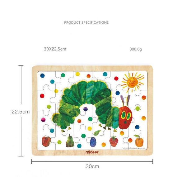 تحميل الصورة في عارض الصور ، Mideer 24Pcs Wooden Puzzle - Hungry Caterpillar - HN Bazar