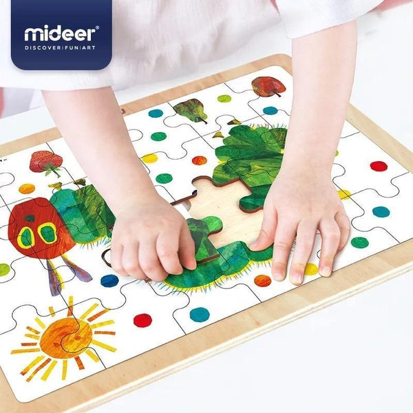تحميل الصورة في عارض الصور ، Mideer 24Pcs Wooden Puzzle - Hungry Caterpillar - HN Bazar