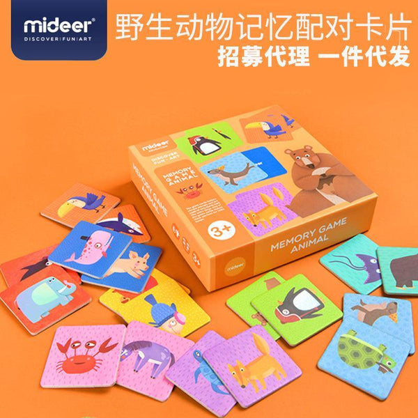 تحميل الصورة في عارض الصور ، Mideer Memory Matching Card-wild Animals - HN Bazar