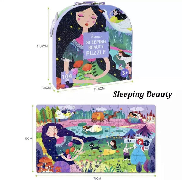 تحميل الصورة في عارض الصور ، Mideer Children's Portable Box Puzzle Princess 104pcs - HN Bazar