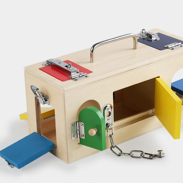 Load image into Gallery viewer, Wooden Montessori Lock Box Toys CNF1