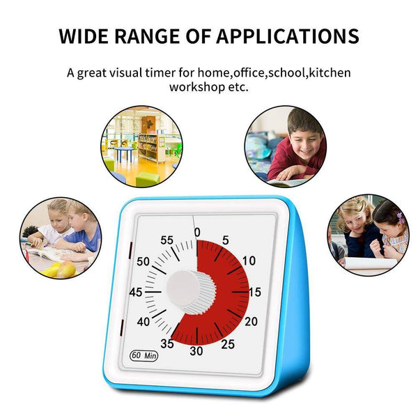 تحميل الصورة في عارض الصور ، 60 Minutes Visual Analog Timer Silent Countdown Timer CNF4 - HN Bazar