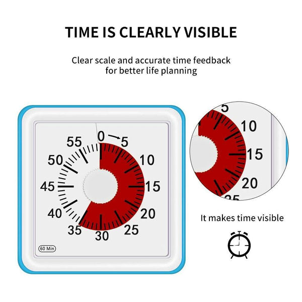 تحميل الصورة في عارض الصور ، 60 Minutes Visual Analog Timer Silent Countdown Timer CNF4 - HN Bazar