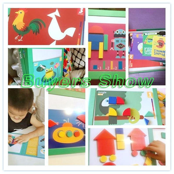 تحميل الصورة في عارض الصور ، TOI Tangram Jigsaw Wood Geometric Shape Toys - HN Bazar