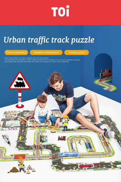 تحميل الصورة في عارض الصور ، TOI Floor Road Traffic Track Large Puzzle Paper - HN Bazar