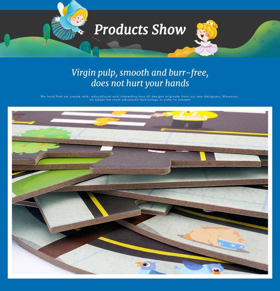 تحميل الصورة في عارض الصور ، TOI Floor Road Traffic Track Large Puzzle Paper - HN Bazar