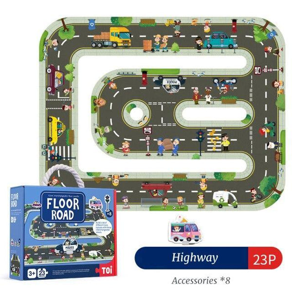 تحميل الصورة في عارض الصور ، TOI Floor Road Traffic Track Large Puzzle Paper - HN Bazar