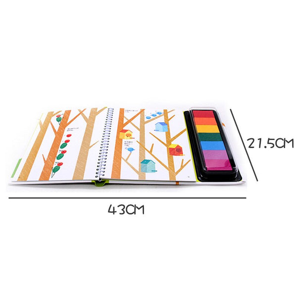 Load image into Gallery viewer, Fingerprinting Books with Rubber Stamps Ink Pad-AE