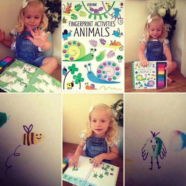 Load image into Gallery viewer, Fingerprinting Books with Rubber Stamps Ink Pad-AE