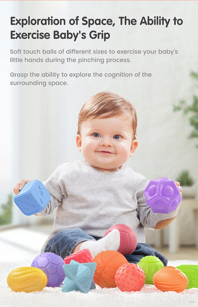 Load image into Gallery viewer, 6 PCS Baby Toys Rubber Textured Touch Ball