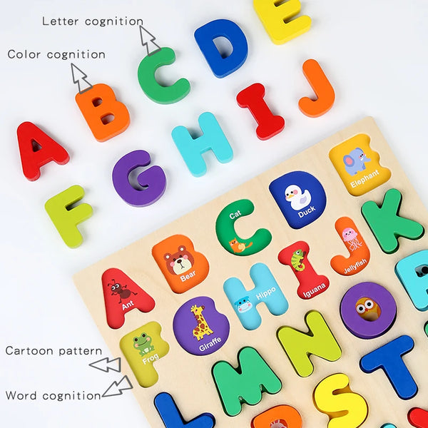 Load image into Gallery viewer, Montessori Wooden Puzzle for Children - Alphabetic
