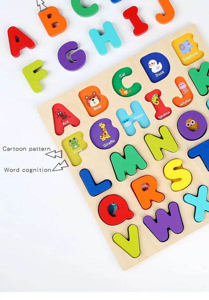 Load image into Gallery viewer, Montessori Wooden Puzzle for Children - Alphabetic
