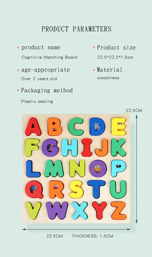 Montessori Wooden Puzzle for Children - Alphabetic