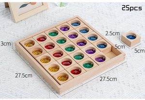 Light Transmission Wooden Rainbow Gem Blocks CNF1