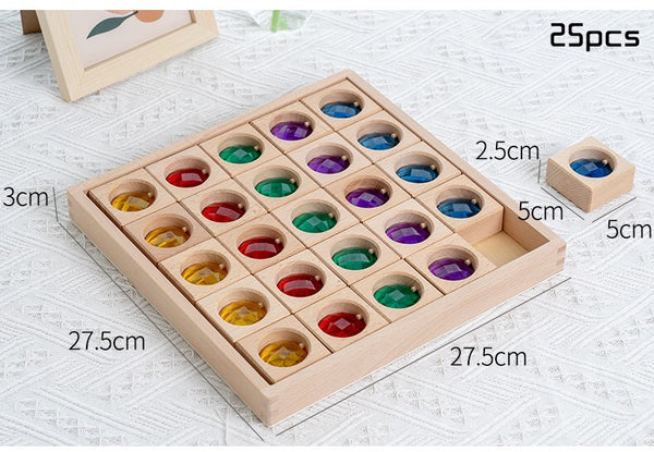 Load image into Gallery viewer, Light Transmission Wooden Rainbow Gem Blocks CNF1
