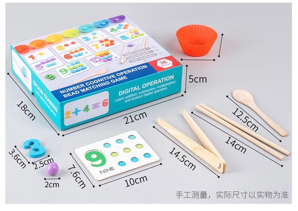 Load image into Gallery viewer, Rainbow Stack Cups Counting Beads Color  CNF7
