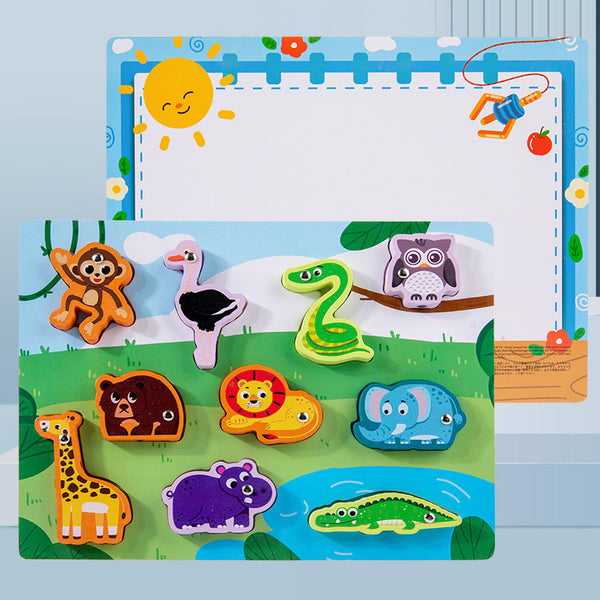 Load image into Gallery viewer, 2 in 1 Wooden Matching Puzzle - CNF7
