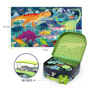 Mideer Children's Portable Box Puzzle- Dinosaur 104pcs - HN Bazar 