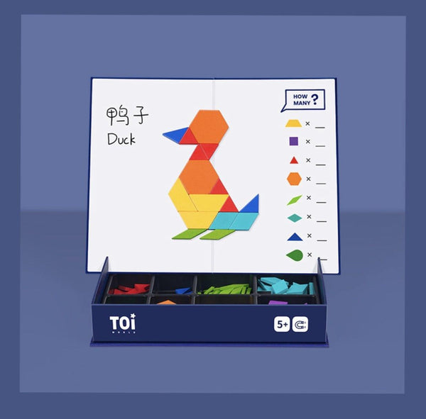 تحميل الصورة في عارض الصور ، TOI Tangram Advanced Jigsaw Magmatic Wood Toys - HN Bazar 

