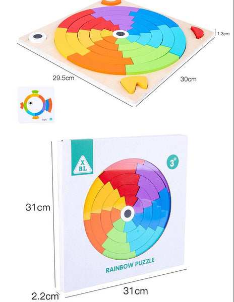 تحميل الصورة في عارض الصور ، Jigsaw Puzzle Rainbow Sensory Wooden Toys CNF5 CNF7
