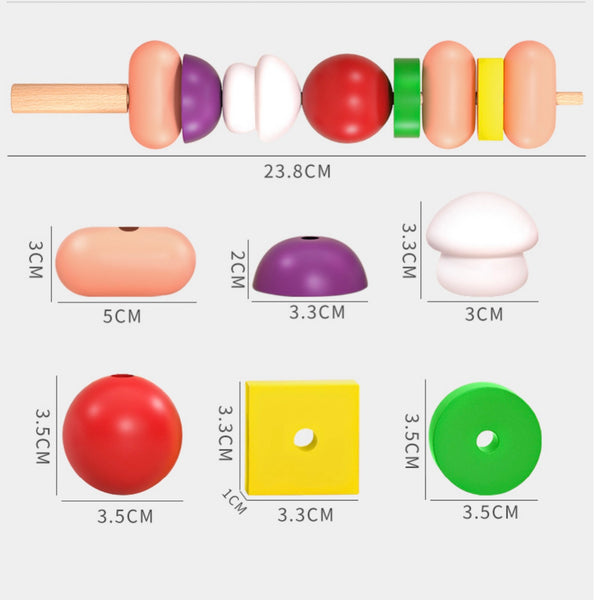 Load image into Gallery viewer, Wooden Building Blocks Sequence Sausage Stacking -CNF8
