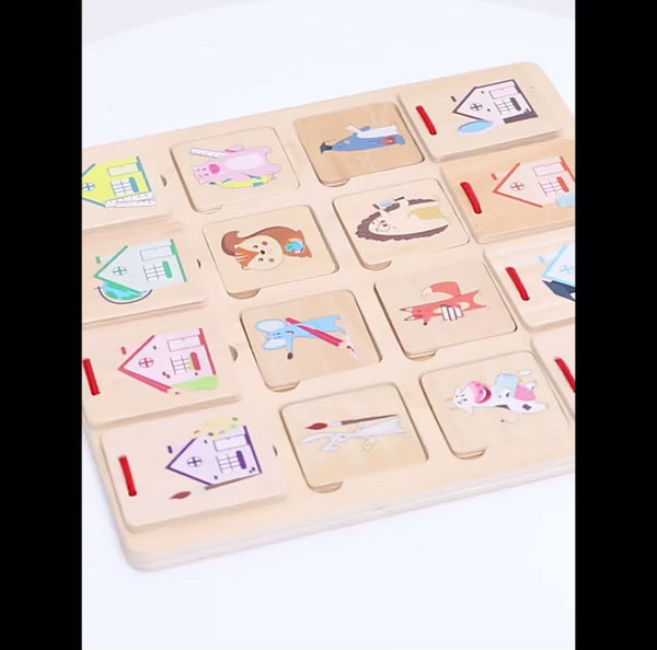 Load and play video in Gallery viewer, Animals Find a House Matching Puzzle - CNF7
