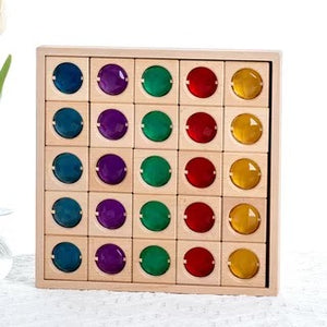Light Transmission Wooden Rainbow Gem Blocks CNF1