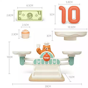 Cartoon Bear Digital Balance Logical Thinking