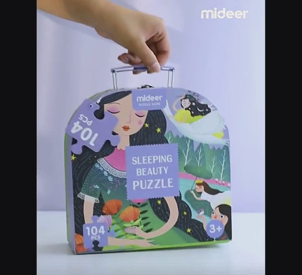 Load and play video in Gallery viewer, Mideer Children's Portable Box Puzzle Princess 104pcs
