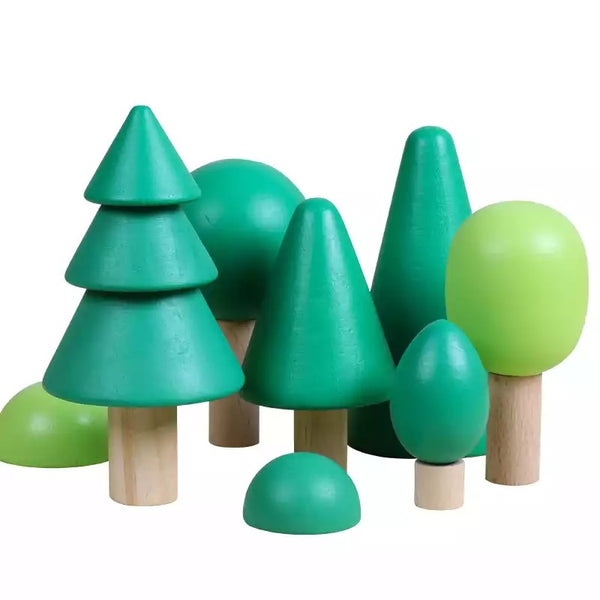 Load image into Gallery viewer, 8 Pcs Multifunctional Wooden Green Forest Tree CNF7
