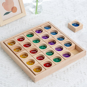 Light Transmission Wooden Rainbow Gem Blocks CNF1