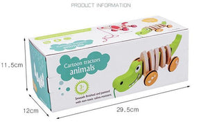 Crocodile / Puppy Wooden Pull Cord Toddler Cart Train CNF1 - HN Bazar 