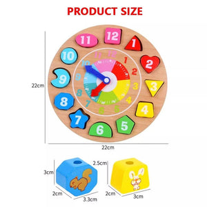 Animal Educational Wooden Beaded Geometry Digital Clock CNF5 - HN Bazar 