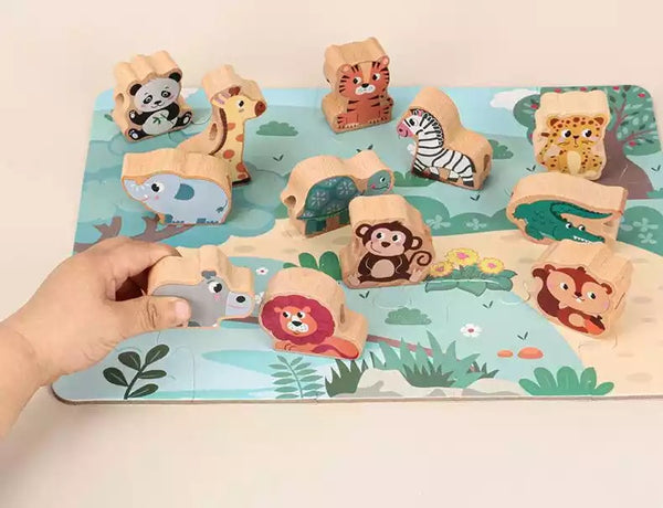 Load image into Gallery viewer, Large Blocks Cartoon Wooden Beads CNF5
