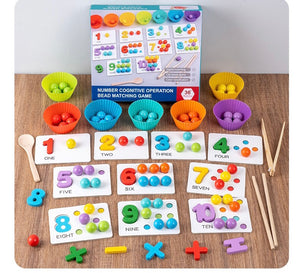 Rainbow Stack Cups Counting Beads Color  CNF7