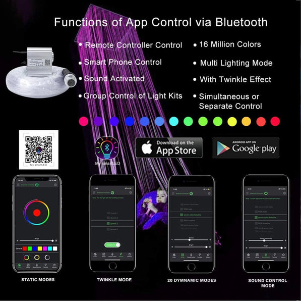 Load image into Gallery viewer, 100 Pcs - 2m Fiber Optic Sensory Lights for Autism &amp; Special Needs with App

