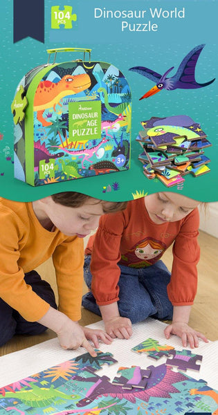 Load image into Gallery viewer, Mideer Children's Portable Box Puzzle- Dinosaur 104pcs - HN Bazar 
