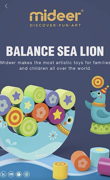 Load and play video in Gallery viewer, Mideer Sea Lion Head Ball Balance Toy
