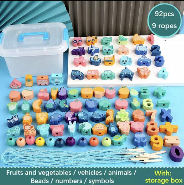 تحميل الصورة في عارض الصور ، Educational Stringing Lacing Number Beads CNF1 - HN Bazar 
