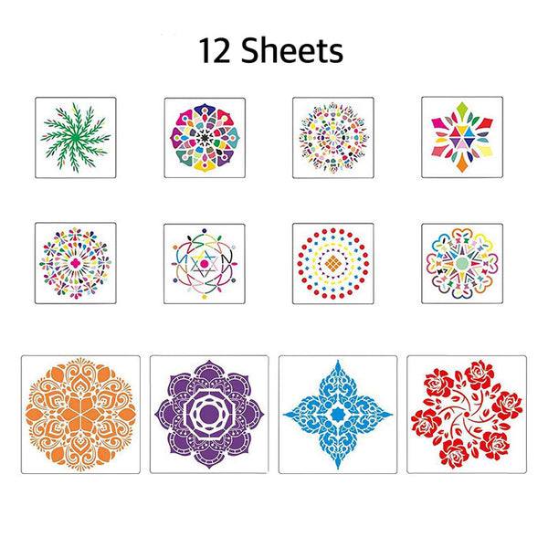 Load image into Gallery viewer, Mandala Dotting Painting Stencils Templates CNF B
