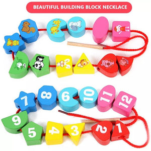 Animal Educational Wooden Beaded Geometry Digital Clock CNF5 - HN Bazar 