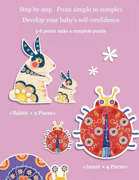 Load image into Gallery viewer, Mideer 6 in 1 Puzzle Garden Animals - HN Bazar 
