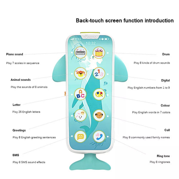 تحميل الصورة في عارض الصور ، Baby Early Learning Whale Music Mobile Phone Toy
