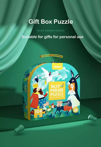 Load image into Gallery viewer, Mideer Children's Portable Gift Box Puzzle- Fairy Tale Parade 104pcs - HN Bazar 

