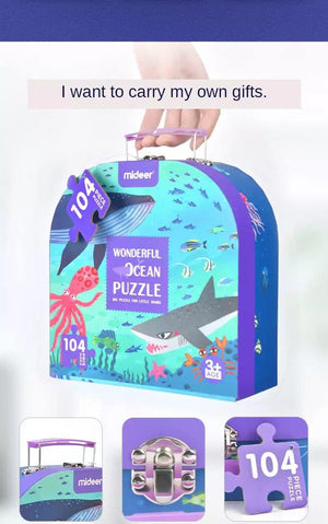 Mideer Portable Gift Box Puzzle-Ocean 104pcs - HN Bazar 