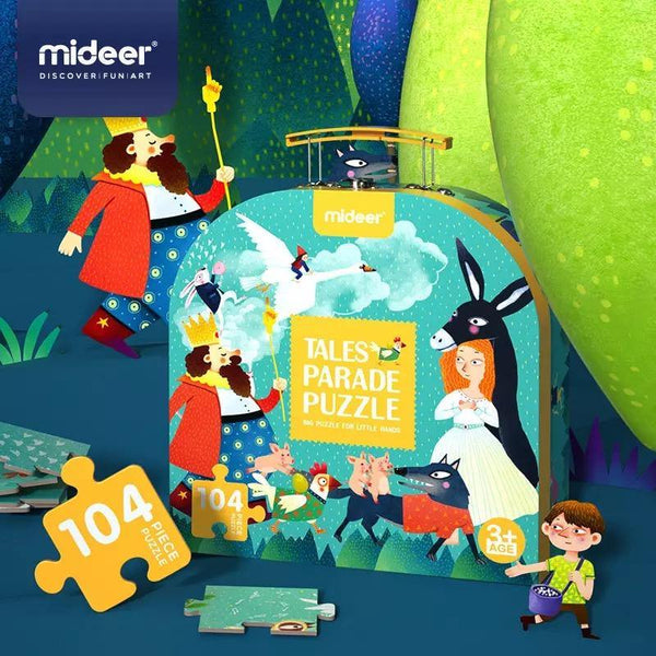 Load image into Gallery viewer, Mideer Children's Portable Gift Box Puzzle- Fairy Tale Parade 104pcs - HN Bazar 
