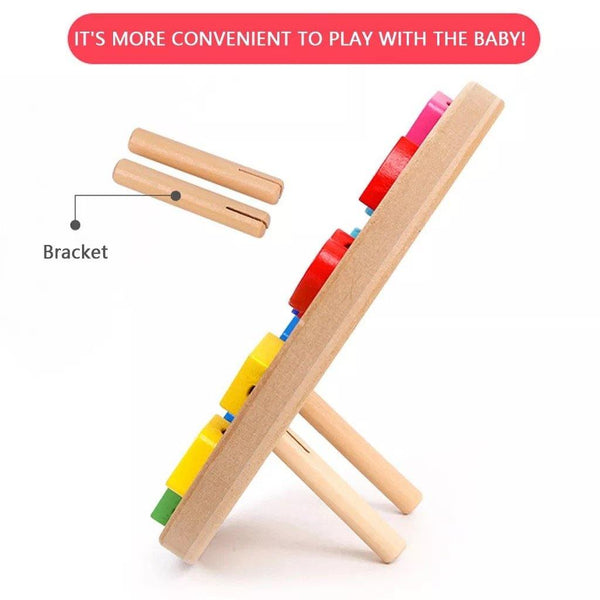 تحميل الصورة في عارض الصور ، Animal Educational Wooden Beaded Geometry Digital Clock CNF5 - HN Bazar 
