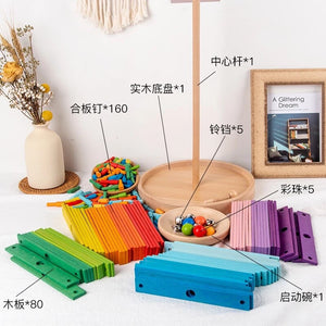 253x Wooden Building Blocks Educational Early Handmade Craft CNF1